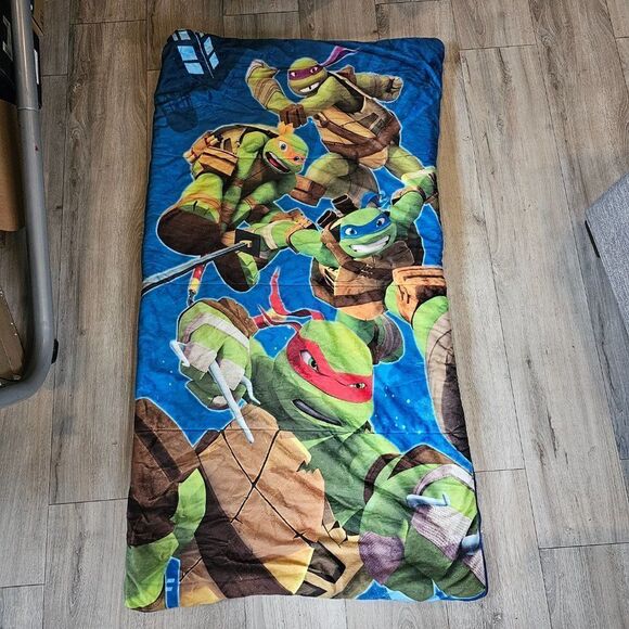 Nickelodeon Teenage Mutant Ninja Turtles Kids Zipper Sleeping Bag Blue 54"x30" - Picture 2 of 8